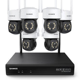 5MP 10-Channel Wireless PT Security Camera System, 8MP NVR, 5MP Pan & Tilt WiFi Camera, Two-Way Audio, IP66 Waterproof, Smart AI Human Detection, Work With Alexa